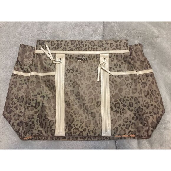 Miche Cleo Leopard Print Tote Bag With Double Zipper Pockets - Picture 3 of 14